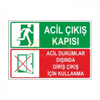 Acil Çıkış Kapısı Acil Durumlar Dışında Giriş Çıkış İçin Kullanma