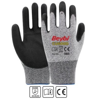 BEYBİ PU Kaplı Polietilen Kesilmeye Dirençli Örme Eldiven 4 Kesilmez