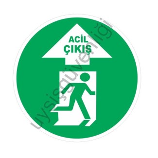 Acil Çıkış Yukarı Zemin İşaretleme Etiketi